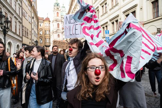 Protest proti škrtům ministerstva kultury.