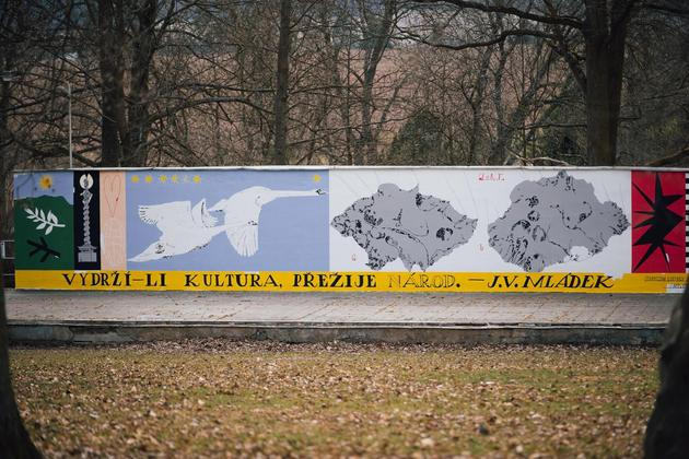 Murál Tomáše Staňka, který zůstává ve východočeském Broumově po letošním Symposiu ilustrace